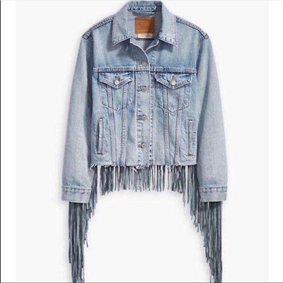Levi’s Ex Boyfriend Fringe Trucker Jacket - Picture 4 of 8